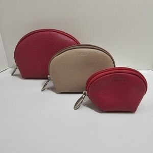 Furla Electra 3-Piece Saffiano Leather Cosmetic Case Set - Pink Multi/Giglio